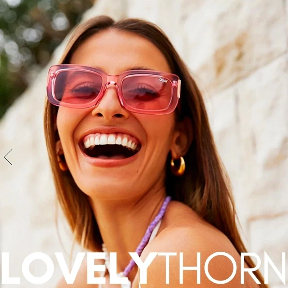 QUAY // ltd ed rare coral rectangular retro-chic yada yada sunglasses